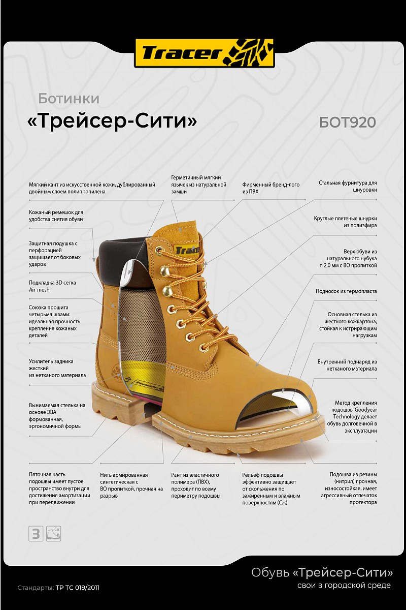 Ботинки летние/демисезонные "Трейсер-Сити" цвет коричневый